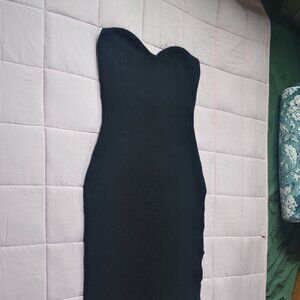 Soft Sculpture Ribbed Tube Dress (Navy)